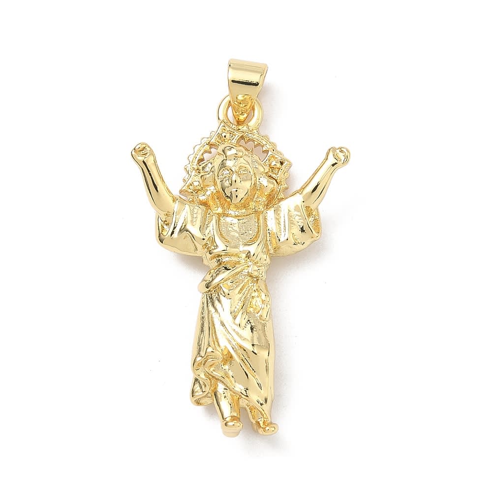 Dije colgante Divino niño Jesús 32 mm baño de oro / unidad1