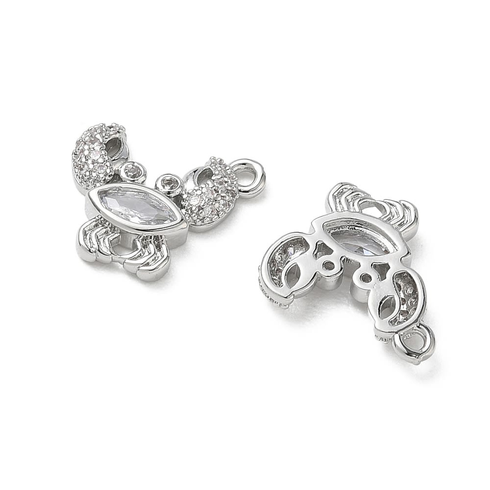 Dije colgante cangrejo 14 mm baño oro platino zircón / unidad4