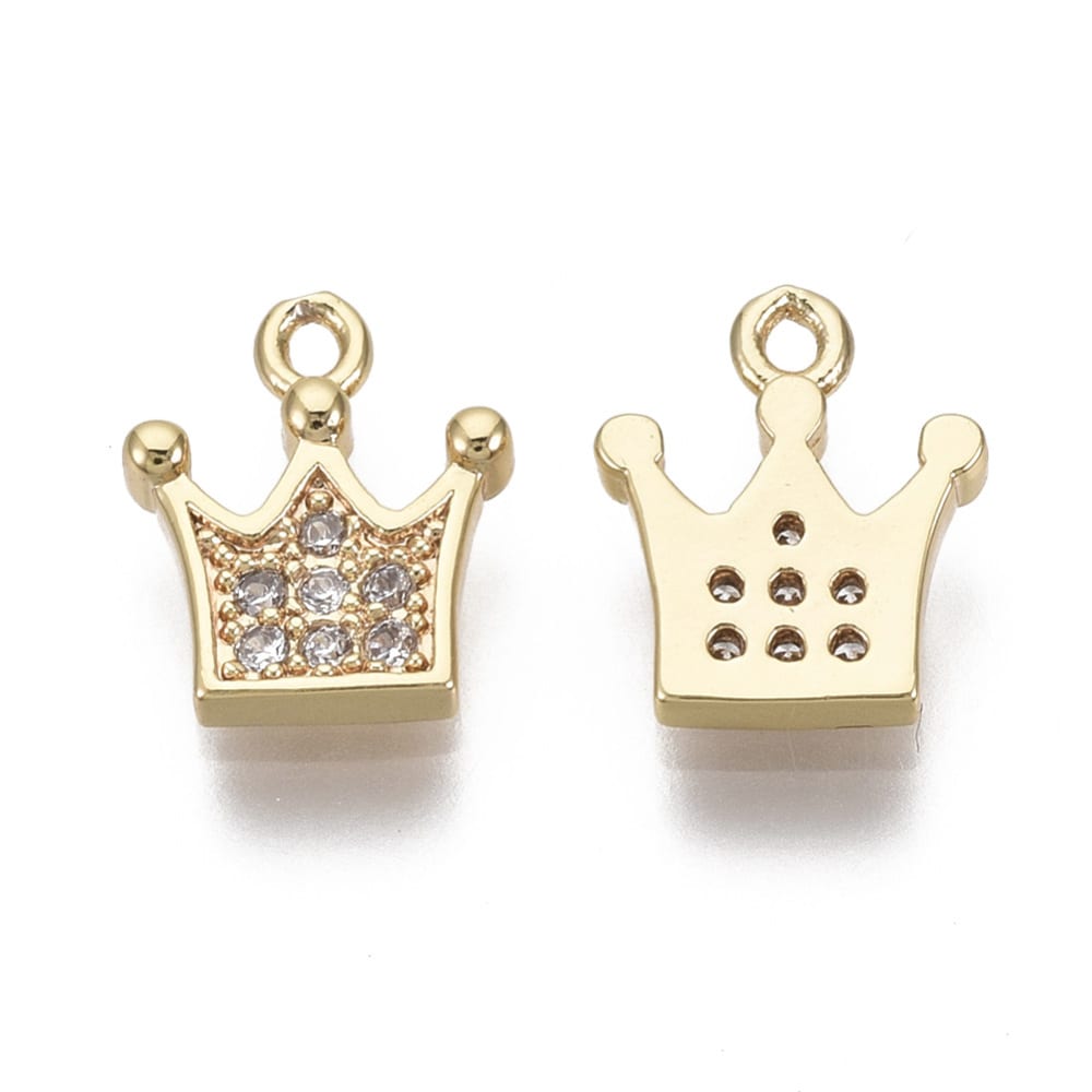 Dije colgante mini corona triángulo baño oro zircón / unidad4