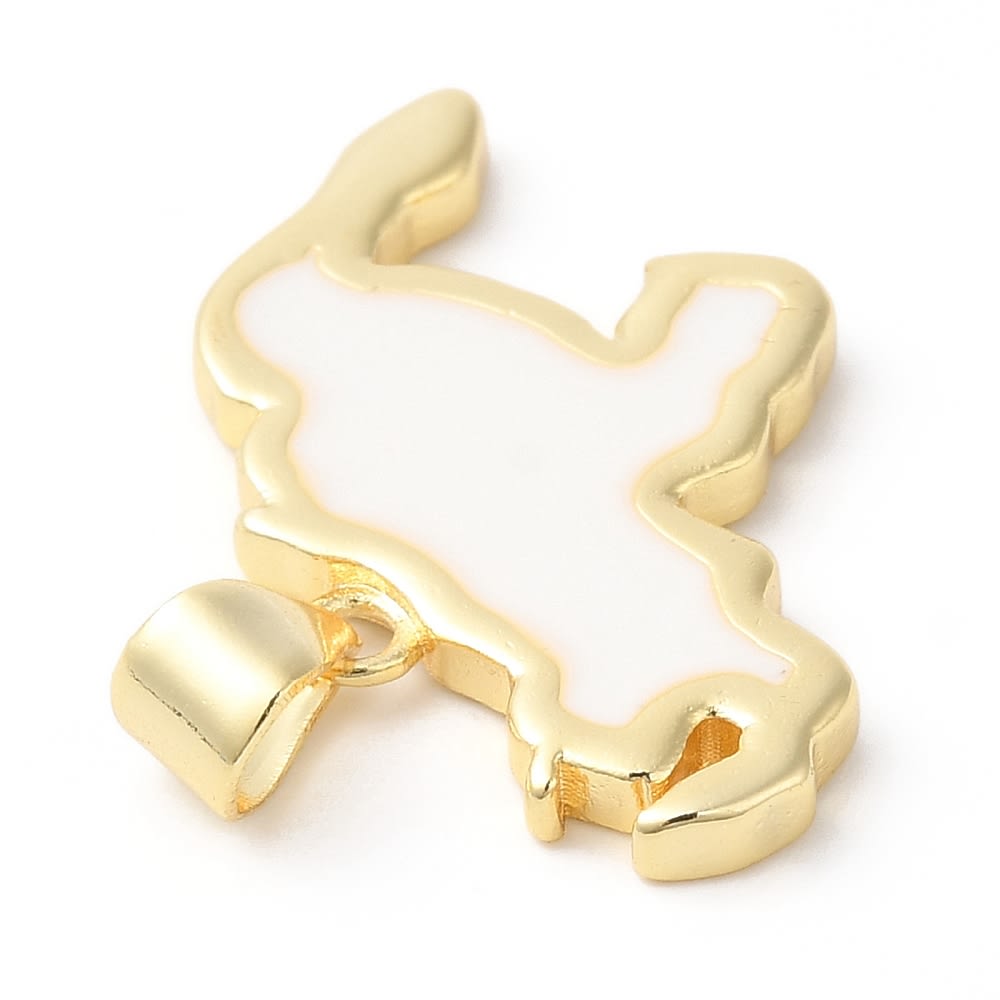 Dije colgante mapa de venezuela blanco 20 mm baño oro / unidad3