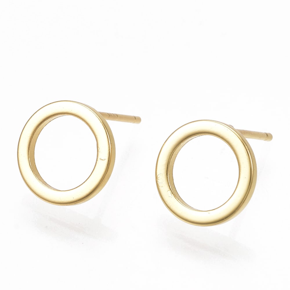 Aros topo topito círculo eternidad 10 mm baño de oro / par1