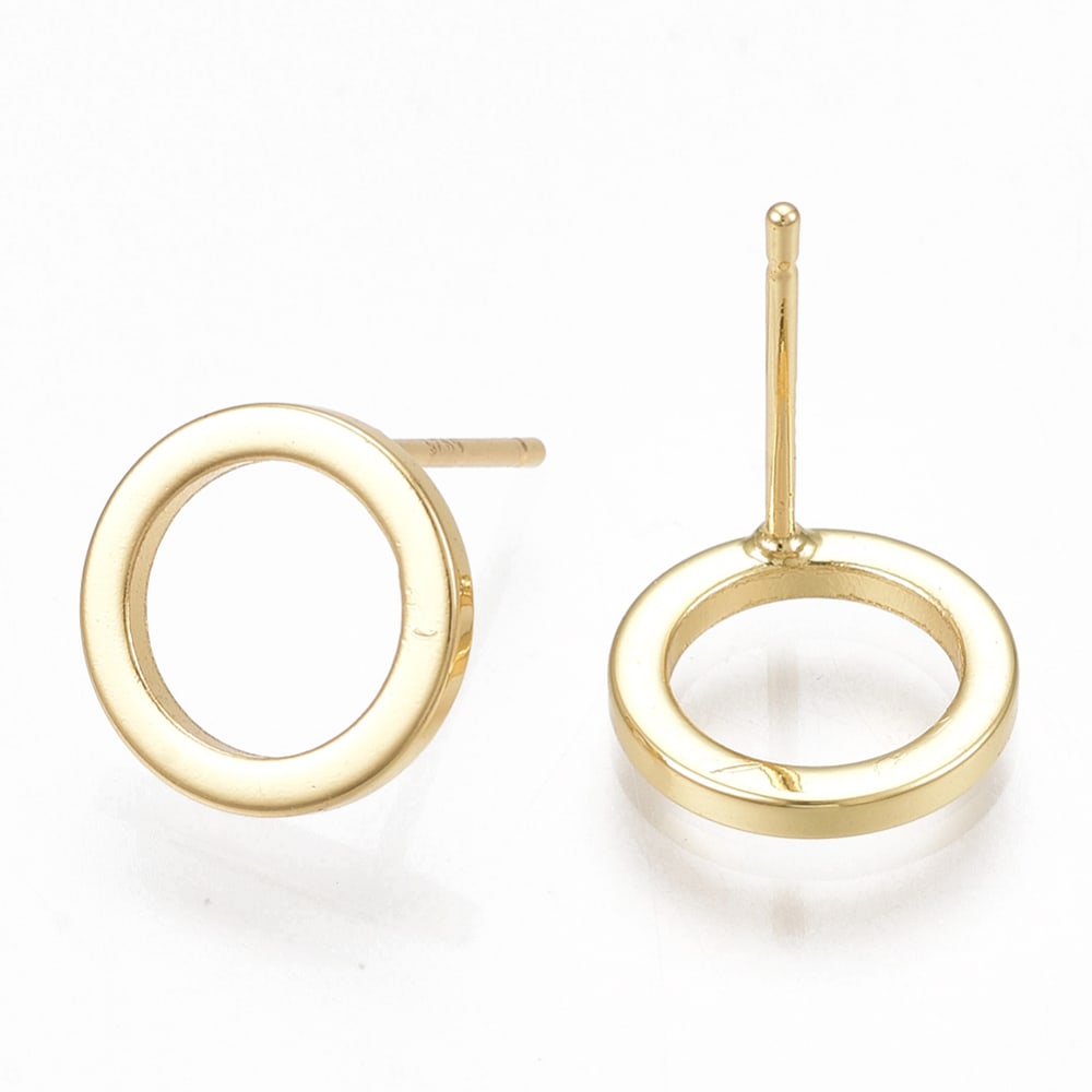 Aros topo topito círculo eternidad 10 mm baño de oro / par2