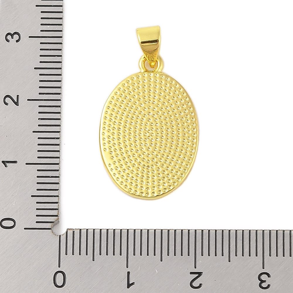 Dije colgante medalla san Miguel Arcangel 23 mm baño oro / unidad3