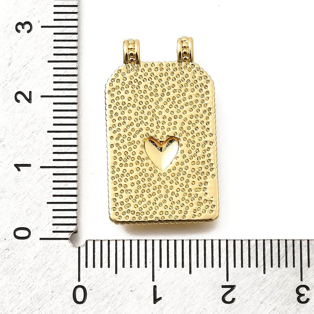 Dije conector escapulario sagrado corazón 26.5 mm baño oro / unidad3