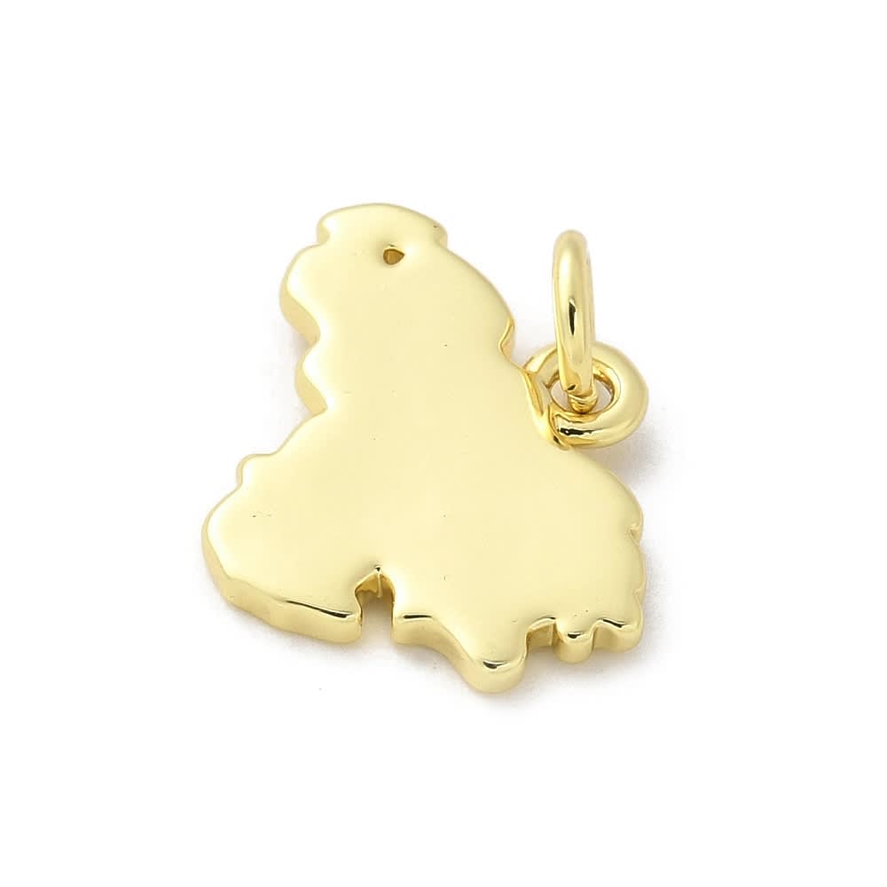 Dije colgante mapa venezuela 16.5x13.5 mm baño de oro / unidad2