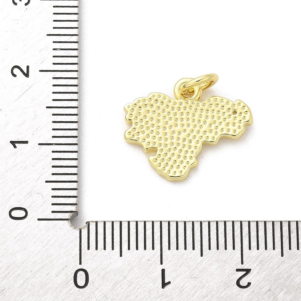 Dije colgante mapa venezuela 16.5x13.5 mm baño de oro / unidad3