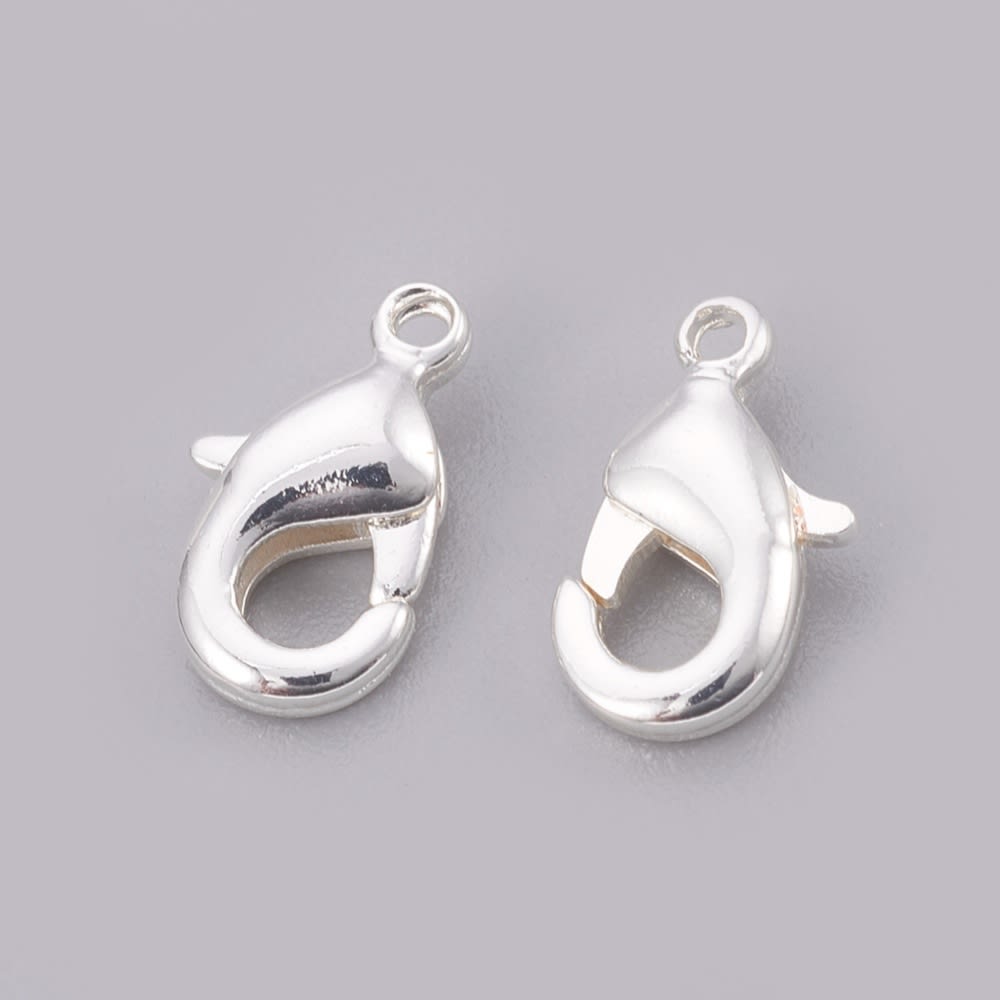 Broche pico loro 9 mm Baño de plata / unidad1