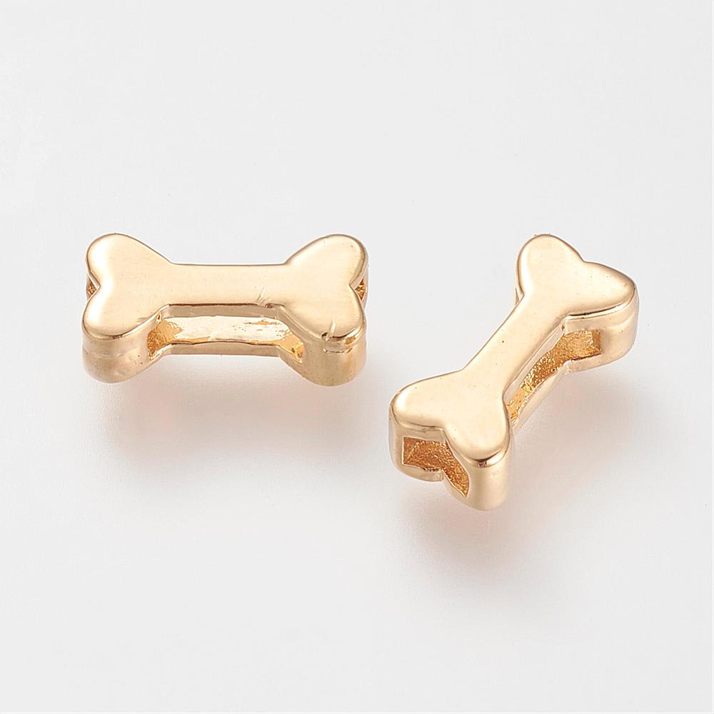 Dije pasador hueso 12 mm perro mascota baño oro / unidad1