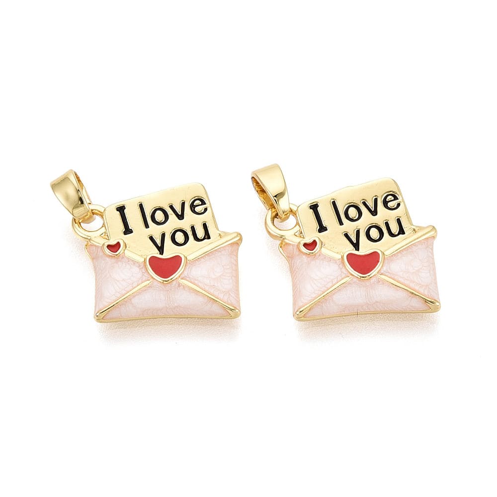 Dije colgante sobre esmaltado i love u 16 mm baño de oro / unidad1