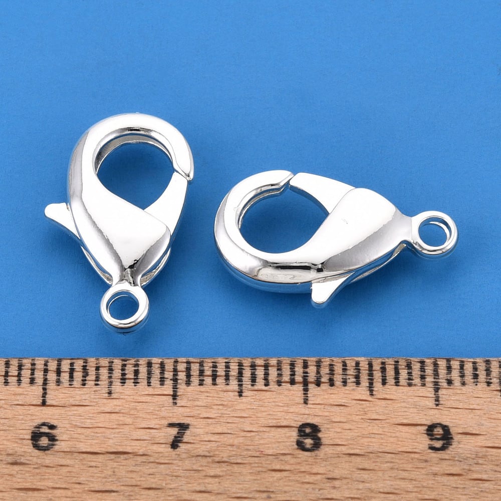 Broche pico loro 20 mm baño de plata / unidad3