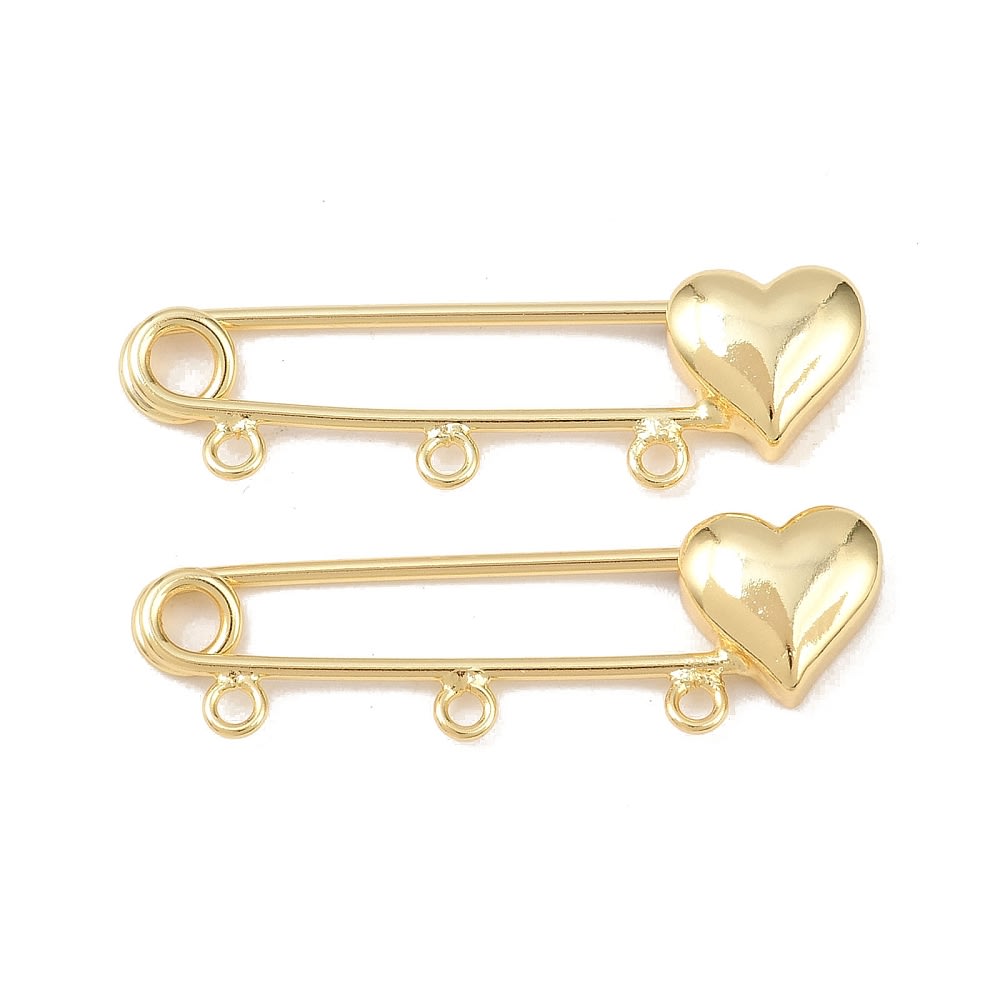 Dije broche pasador seguridad bebe alpita corazón 11 mm / unidad2