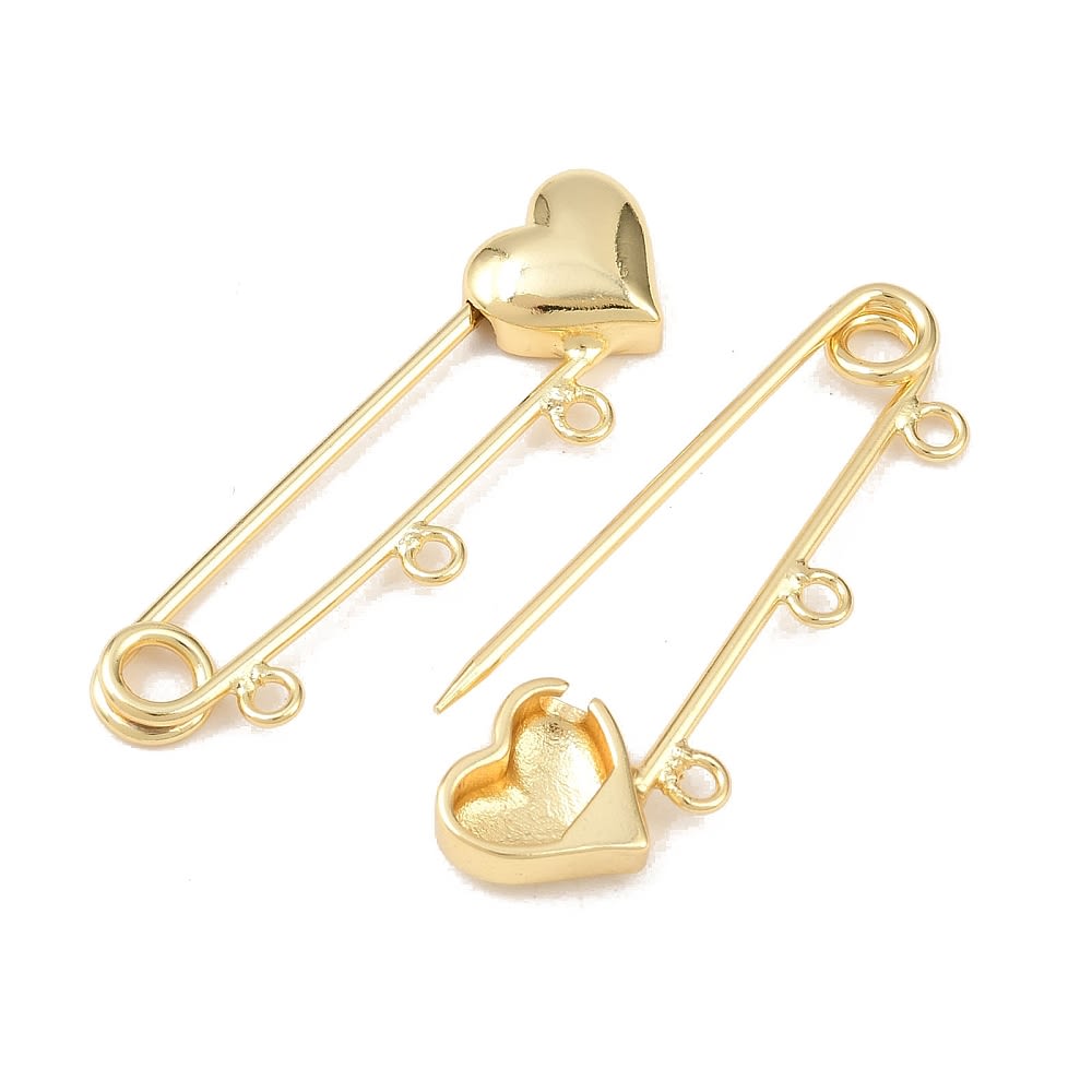 Dije broche pasador seguridad bebe alpita corazón 11 mm / unidad1