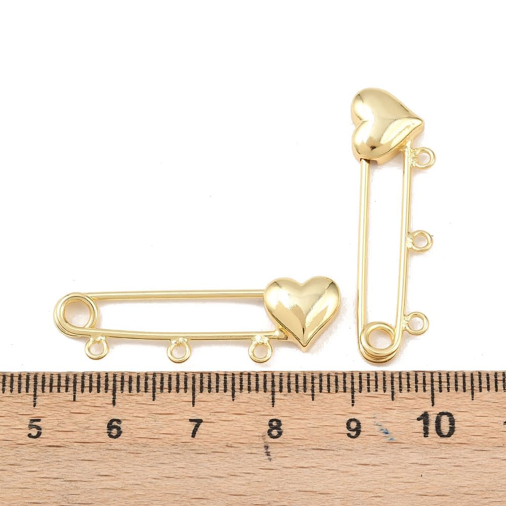 Dije broche pasador seguridad bebe alpita corazón 11 mm / unidad3