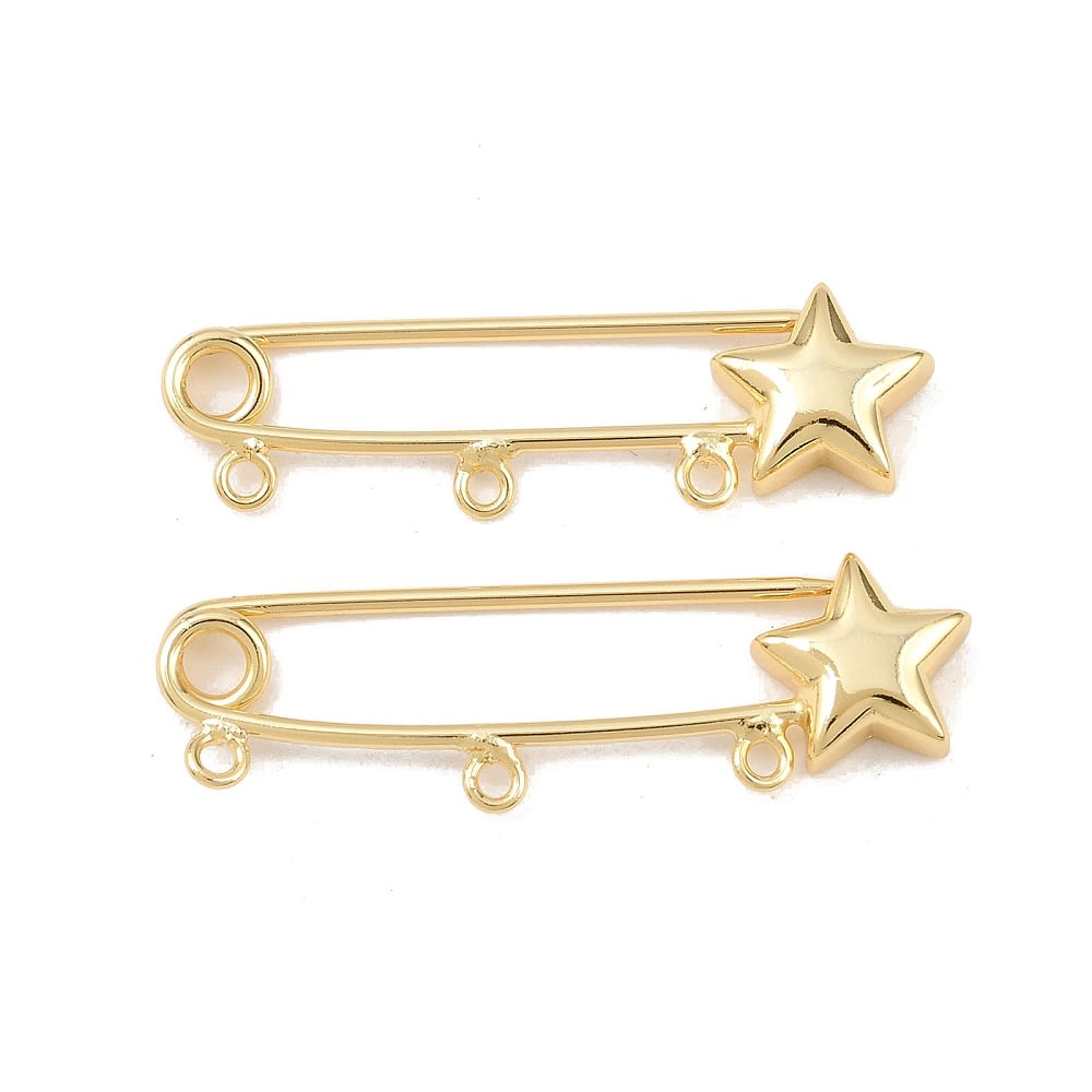 Dije broche pasador seguridad bebe alpita estrella 11 mm / unidad1
