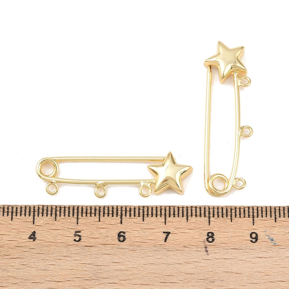 Dije broche pasador seguridad bebe alpita estrella 11 mm / unidad3