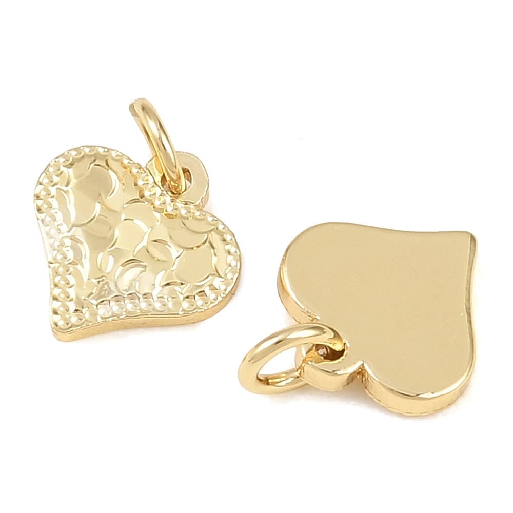 Dije colgante corazón panal 9 mm baño de oro / unidad2