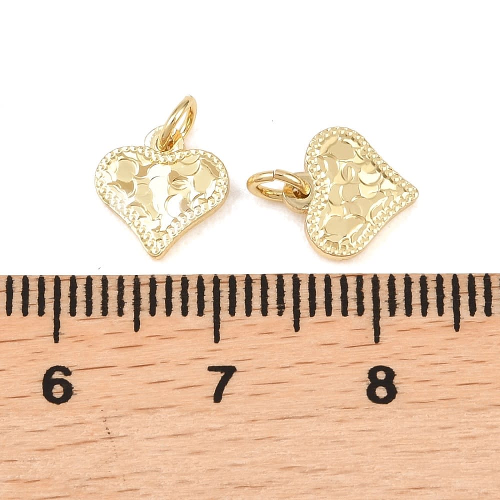 Dije colgante corazón panal 9 mm baño de oro / unidad3