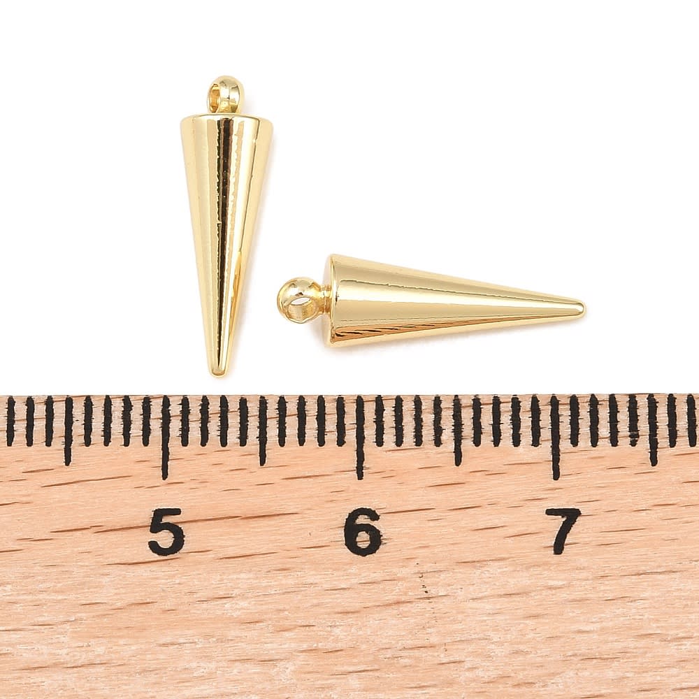 Dije colgante péndulo 16 mm baño de oro / unidad3