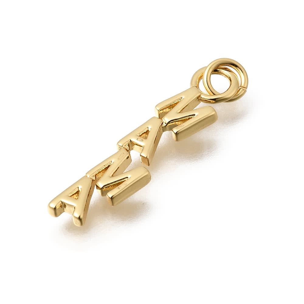 Dije colgante mamá vertical 27.5 mm baño oro / unidad2
