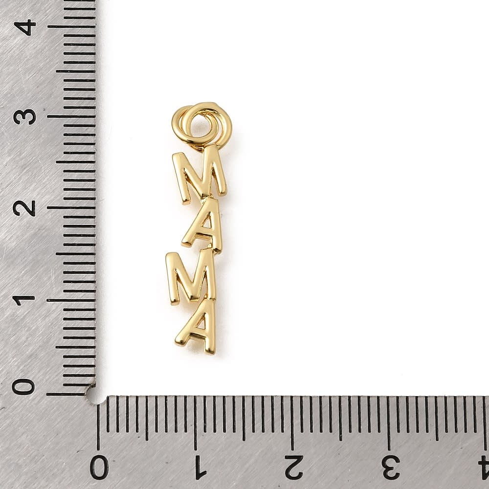 Dije colgante mamá vertical 27.5 mm baño oro / unidad3
