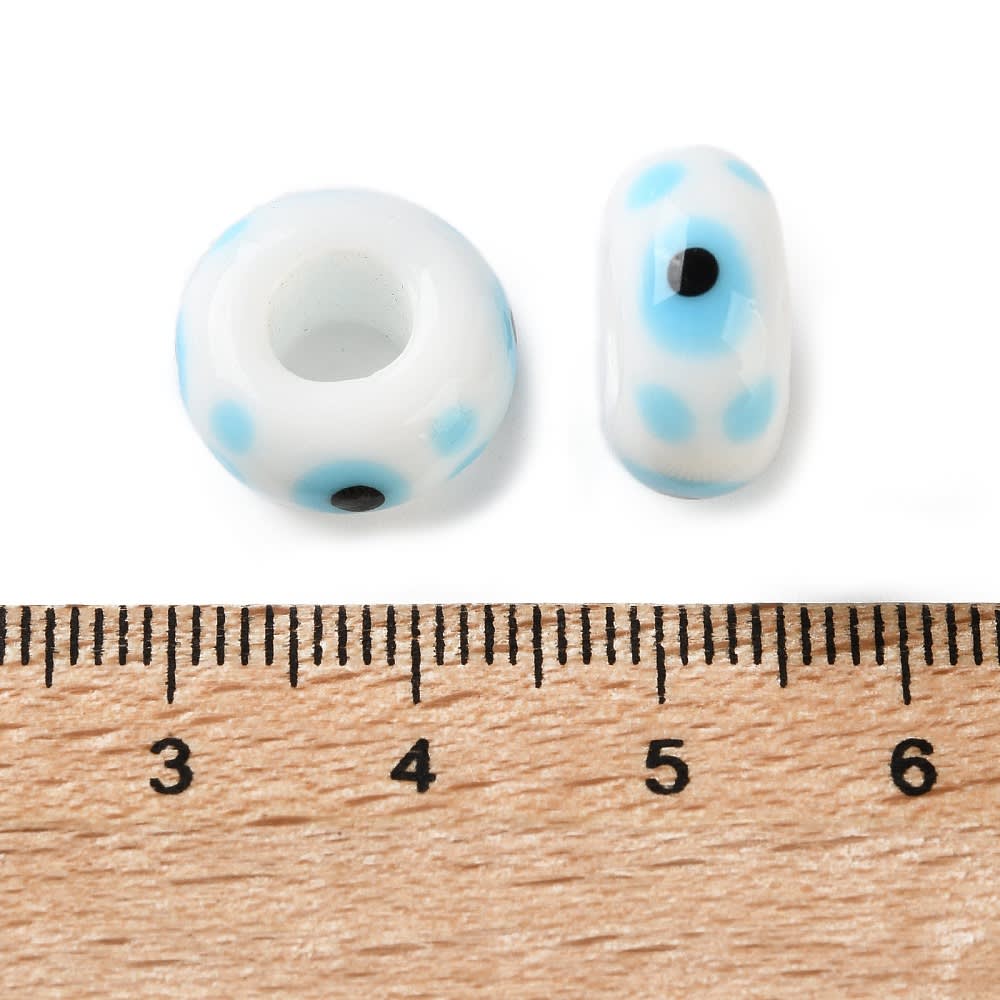 Dije pasador ojo turco lunares 14 mm murano / unidad2