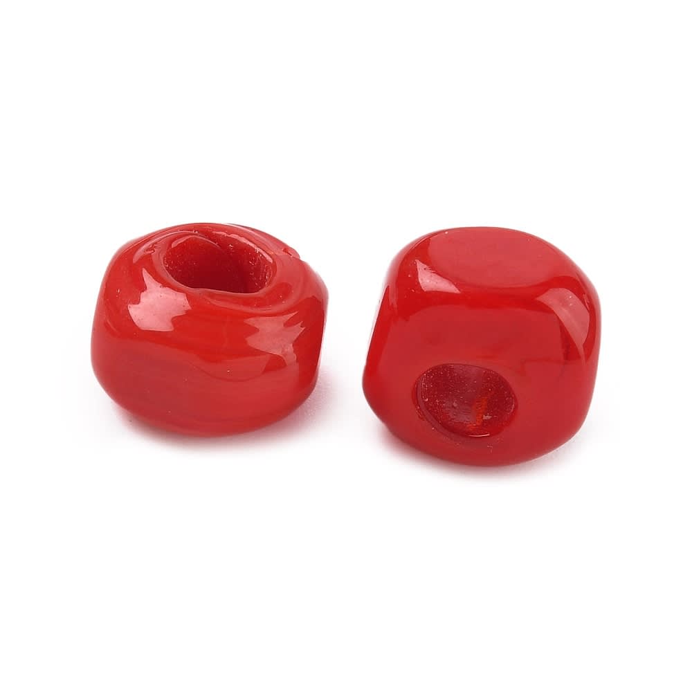 Cuenta abalorios europeo forma cubo 11.5 mm murano / unidad1