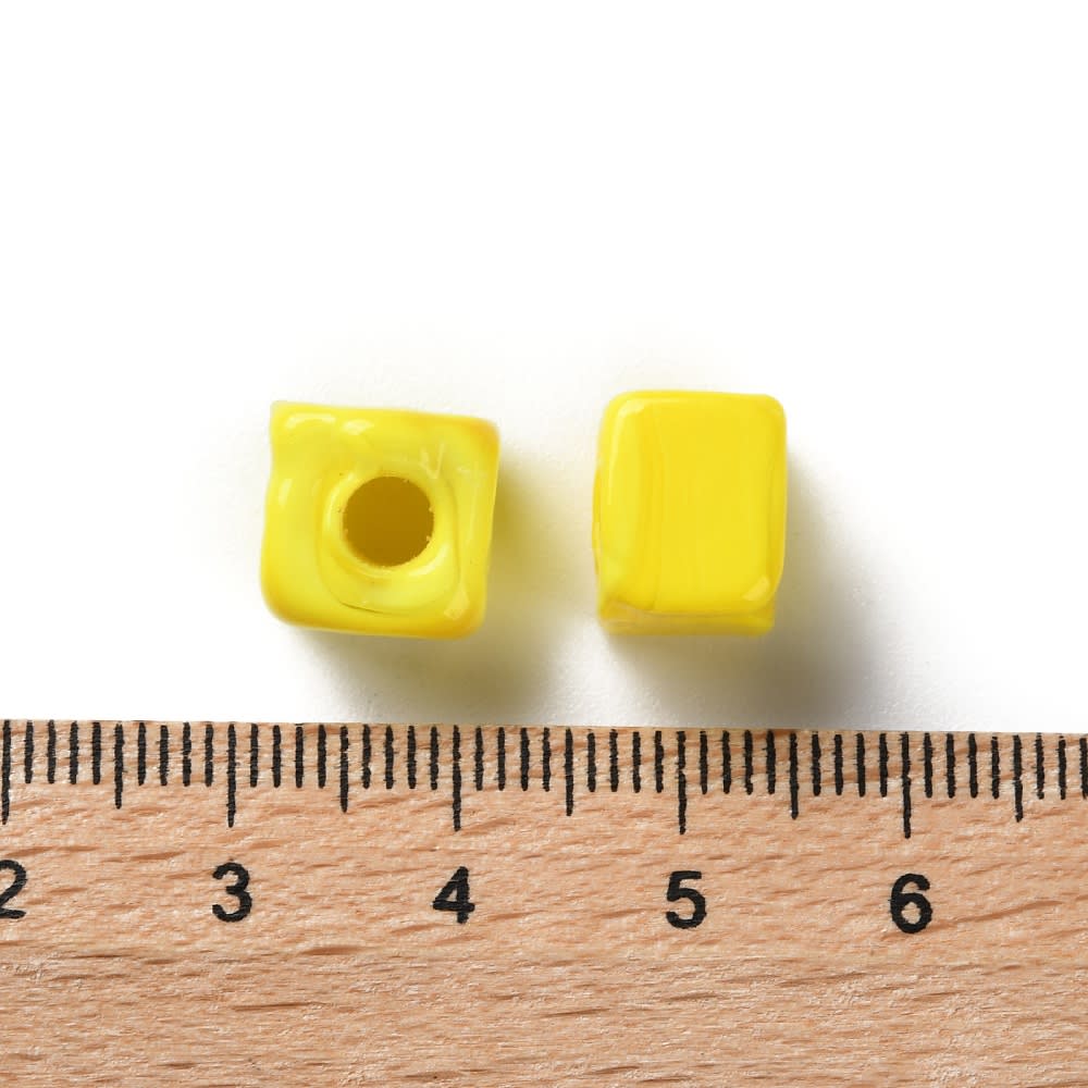 Cuenta abalorios europeo forma cubo 9.5 a 11.5 mm murano / unidad5