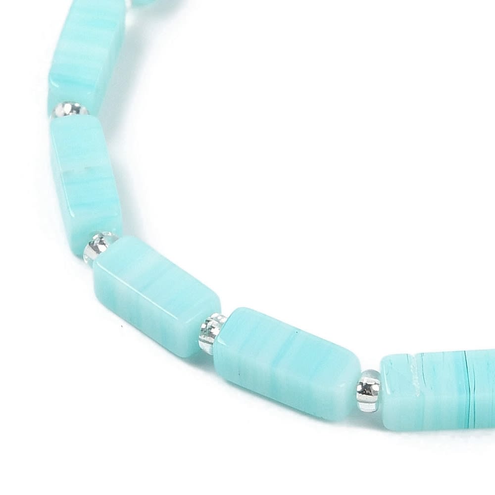 Sarta abalorios cuentas rectangular 10x4.5 mm murano / tira5