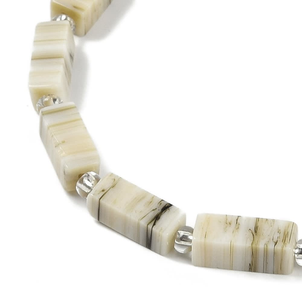 Sarta abalorios cuentas rectangular 10x4.5 mm murano / tira7