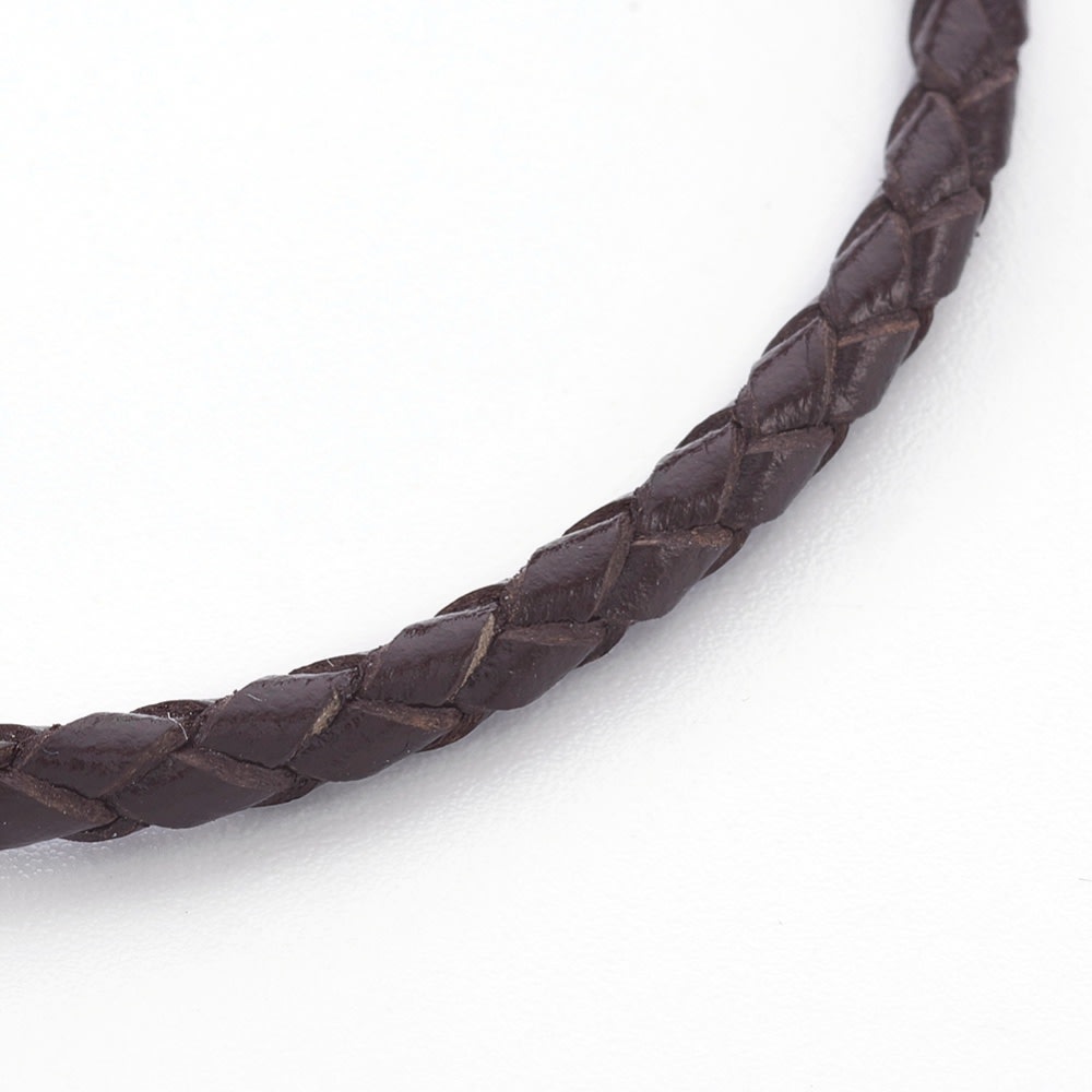 Pulsera cuero trenzado 3 mm acero / unidad4