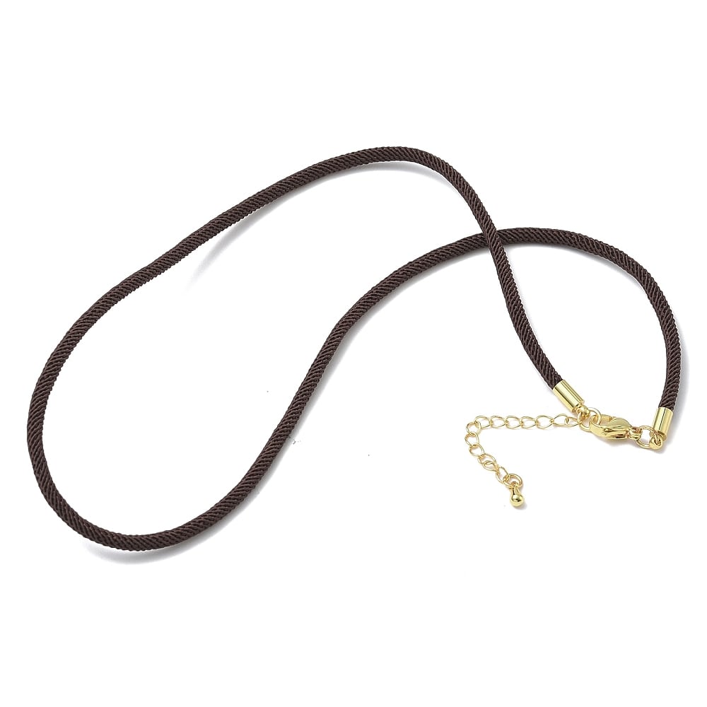 Base collar cordón trenzado 45 cm baño oro / unidad6