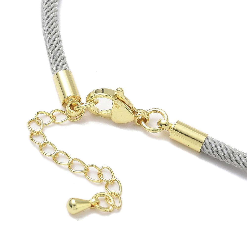 Base collar cordón trenzado 45 cm baño oro / unidad8