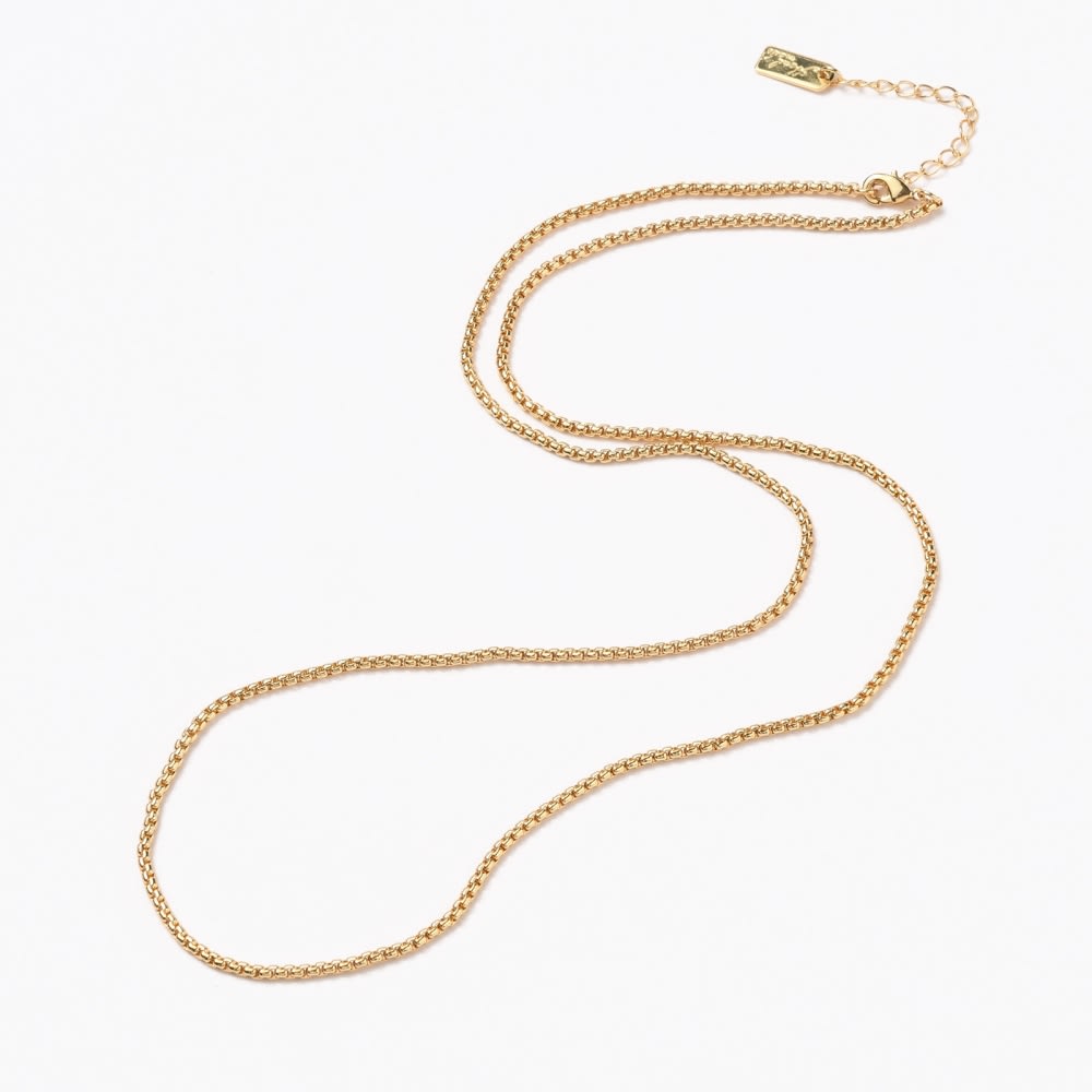 Cadena armada 60 cm tejido veneciana 2 mm baño oro / unidad2