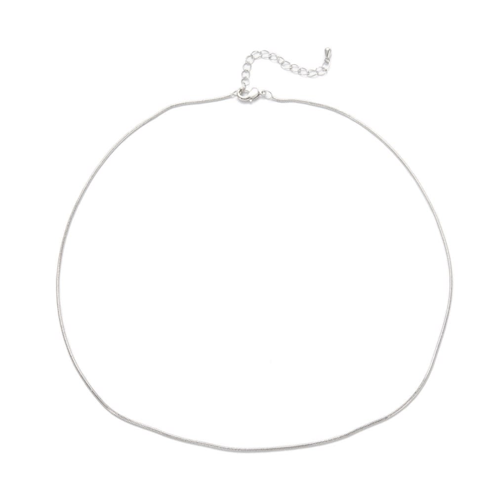Cadena armada tejido serpiente 1 mm baño oro platino / unidad4