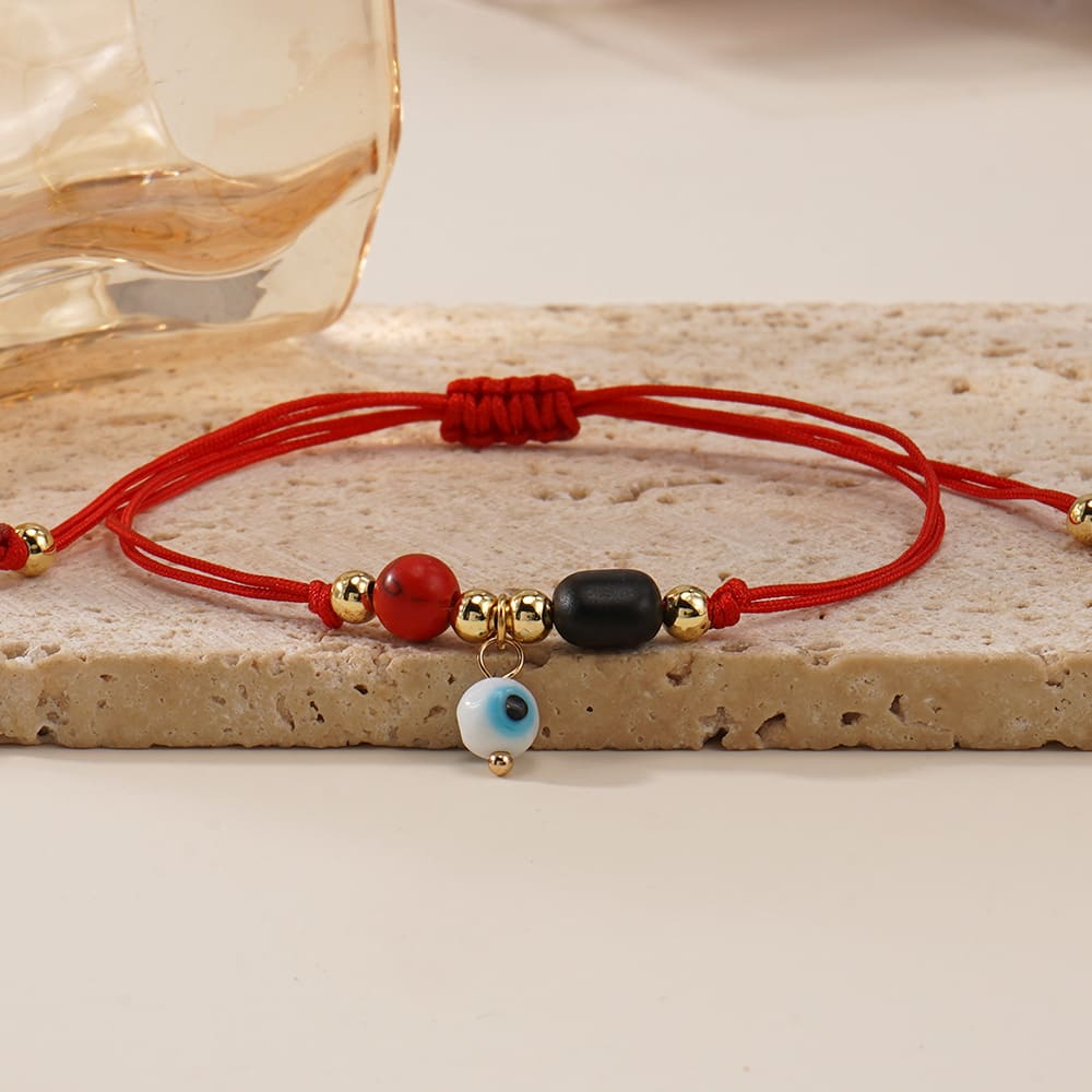 Pulsera ajustable hilito rojo ojo turco / unidad2