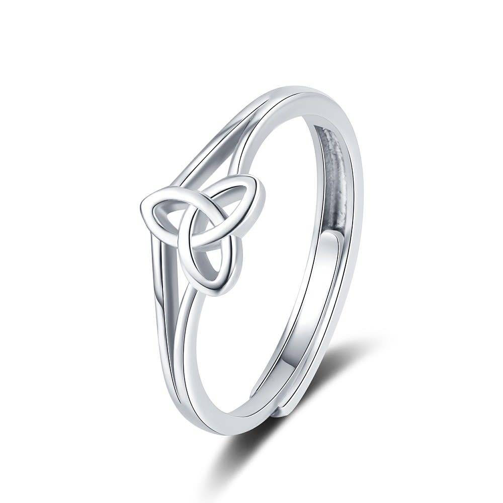 Anillo ajustable nudo celta baño platino / unidad1