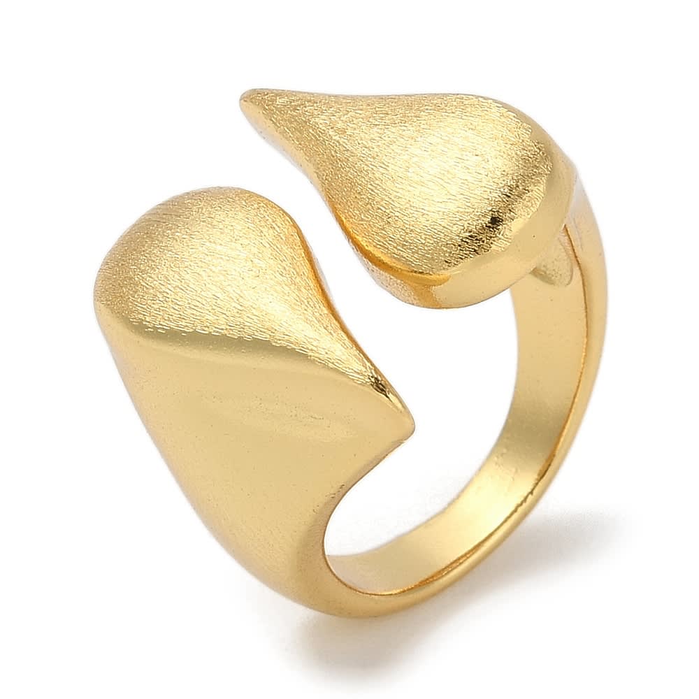 Anillo ajustable lagrima 17 mm baño oro / unidad1