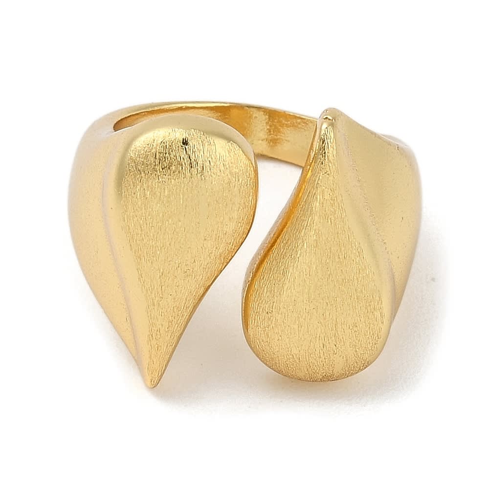 Anillo ajustable lagrima 17 mm baño oro / unidad2