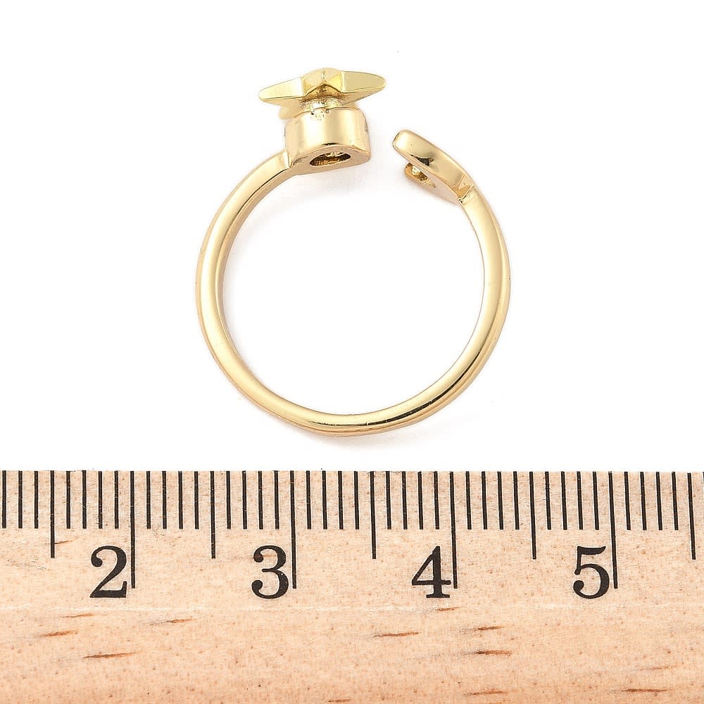 Anillo luna estrella giratoria antiestrés baño oro platino / unidad3