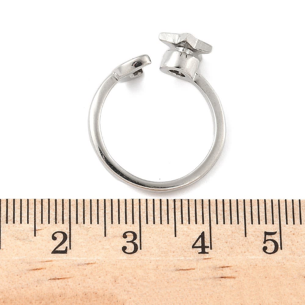 Anillo luna estrella giratoria antiestrés baño oro platino / unidad4