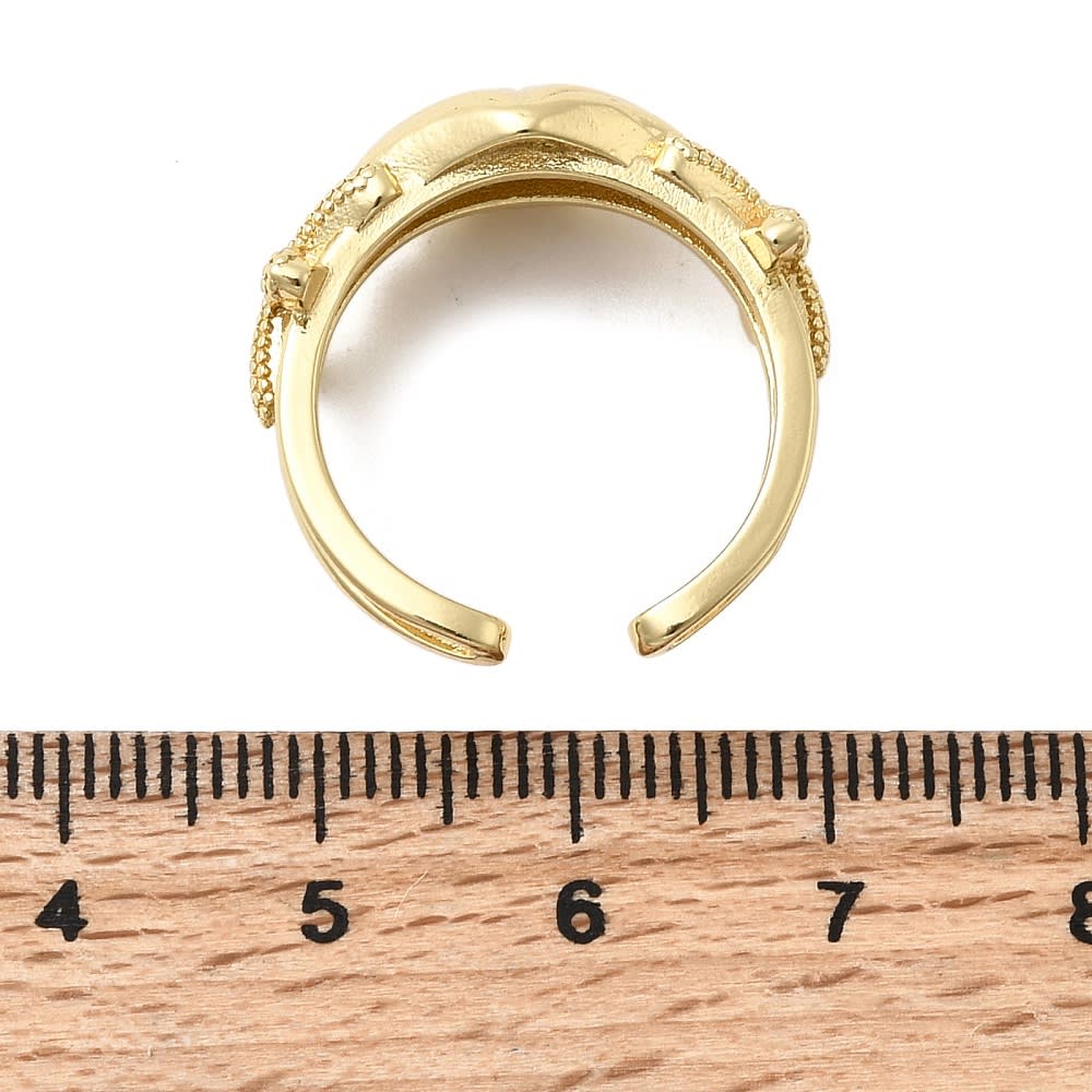 Anillo ajustable concha y estrella de mar baño de oro / unidad2