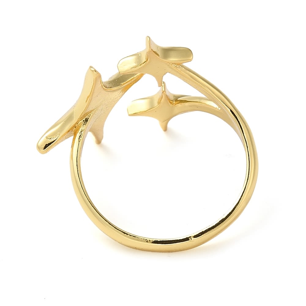 Anillo ajustable estrellas fugaces baño oro / unidad3