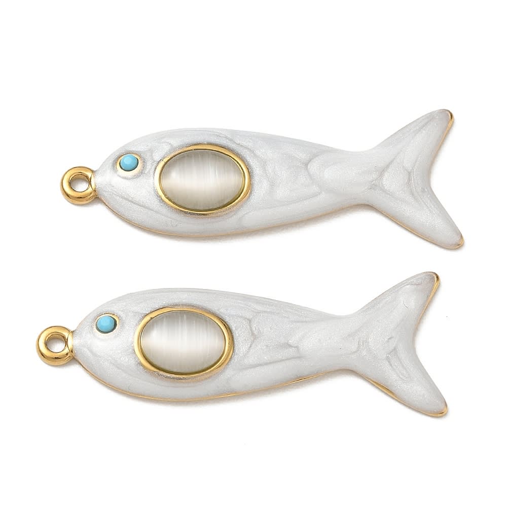 Maxi dije colgante pescado pez 43x16 mm acero / unidad1