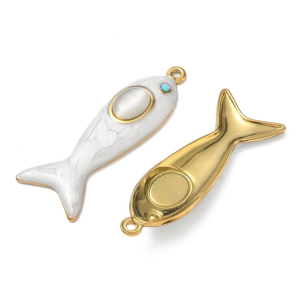 Maxi dije colgante pescado pez 43x16 mm acero / unidad3