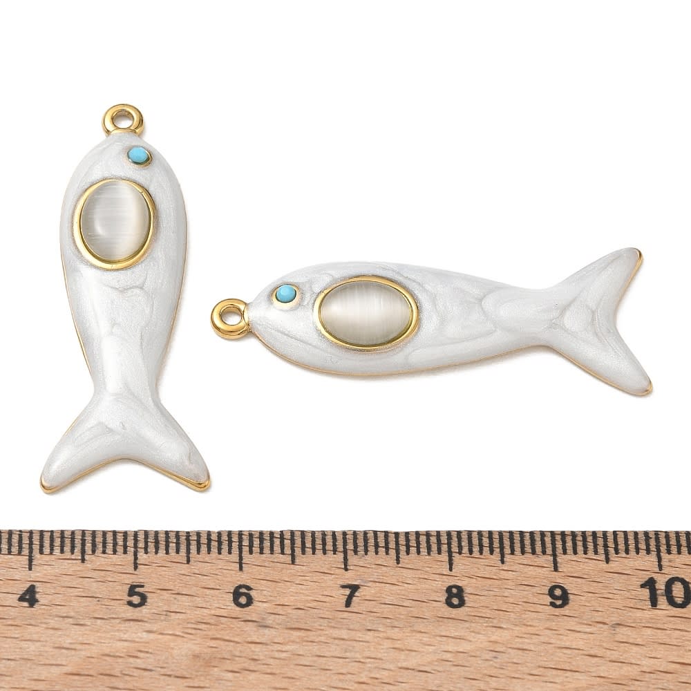 Maxi dije colgante pescado pez 43x16 mm acero / unidad4