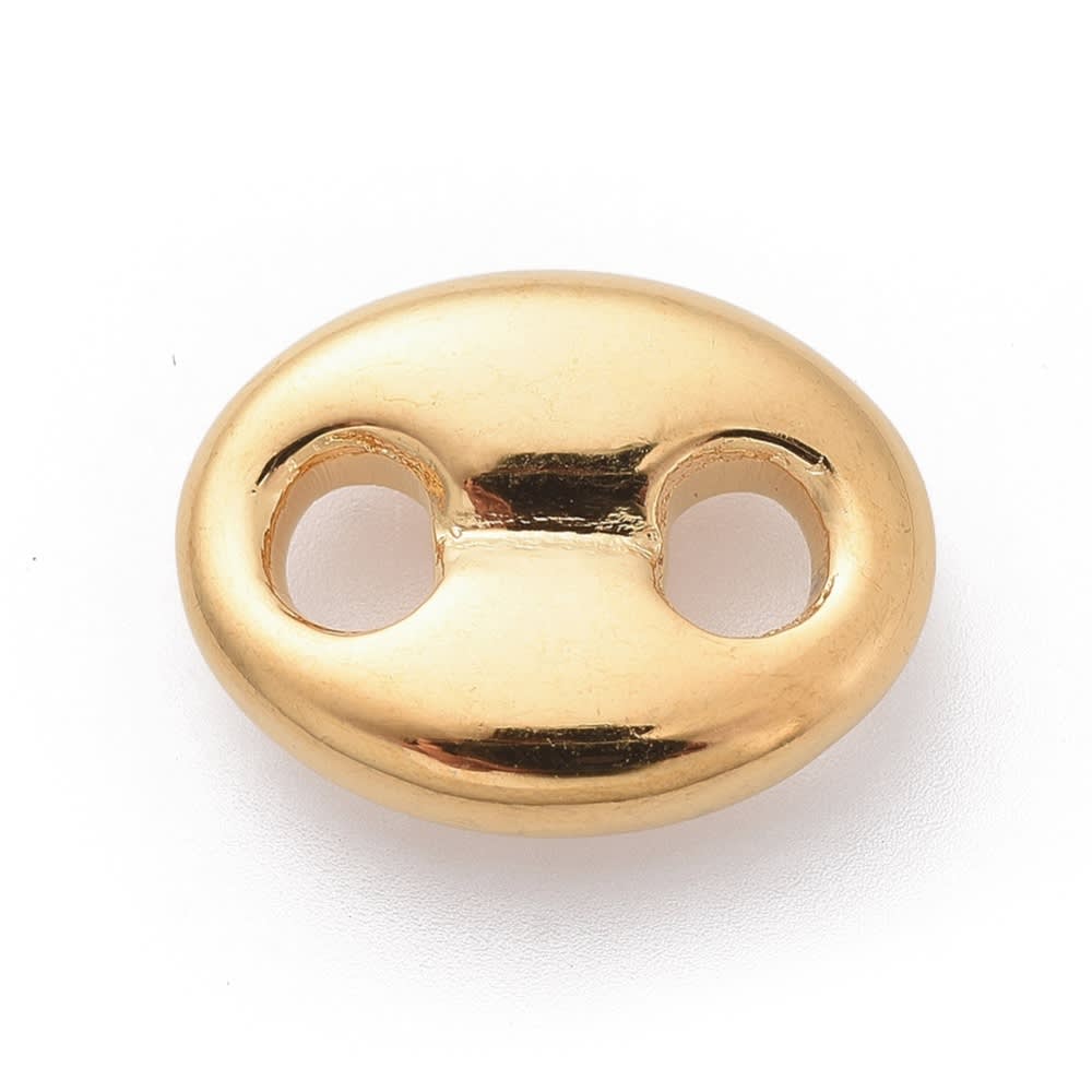 Dije conector grano de café 14x11 mm acero / unidad1