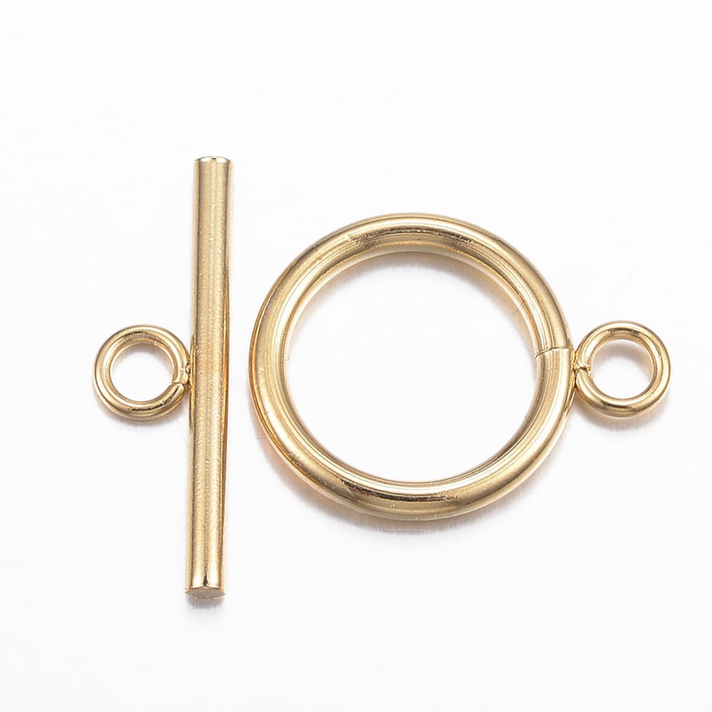Broche marinero 21 mm acero dorado / set2