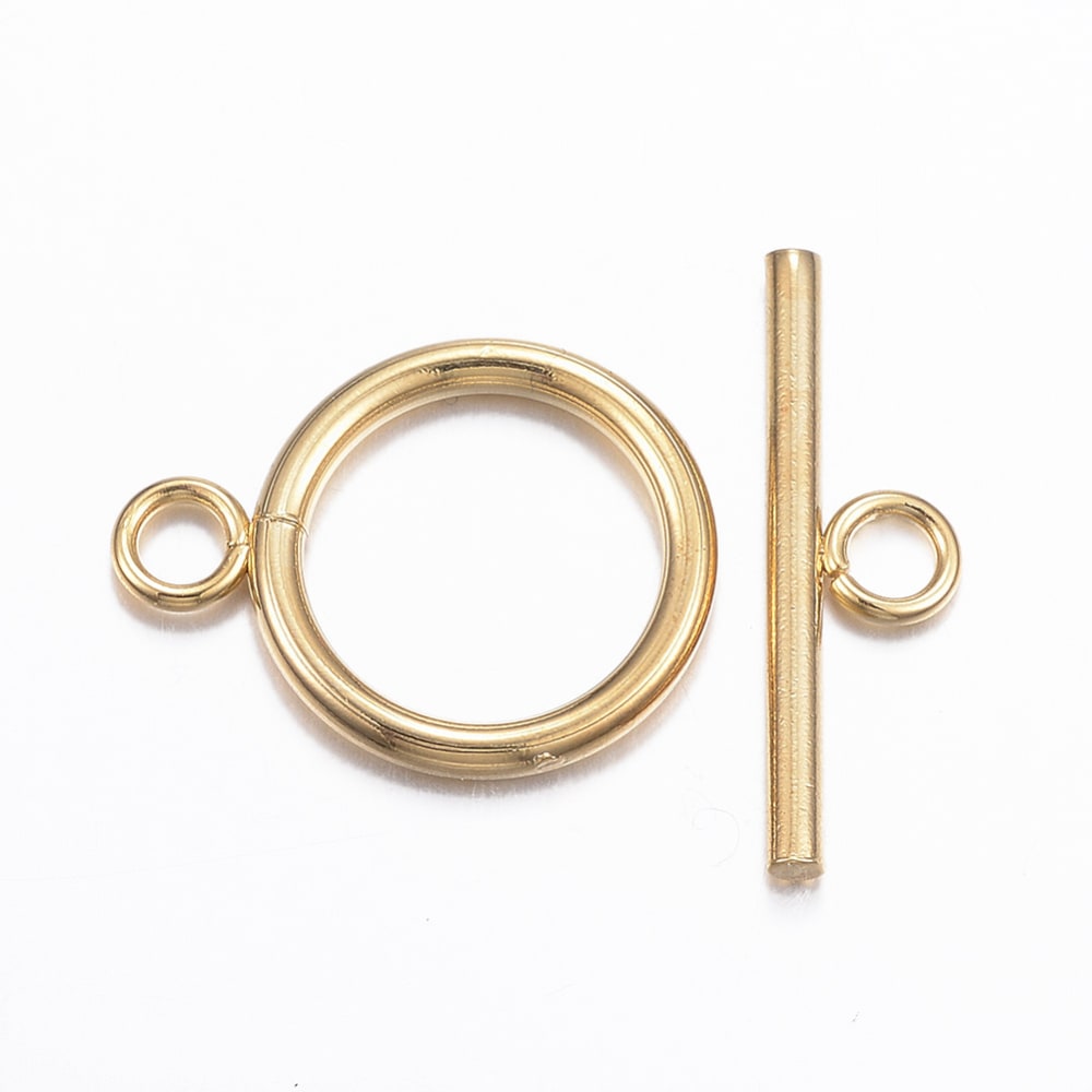 Broche marinero 21 mm acero dorado / set1