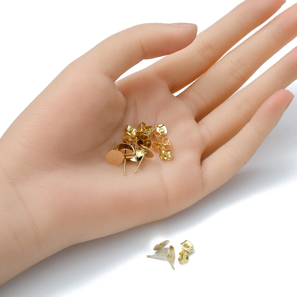 Base de aros 8 mm tipo topo + tapones mariposa / 5 pares6