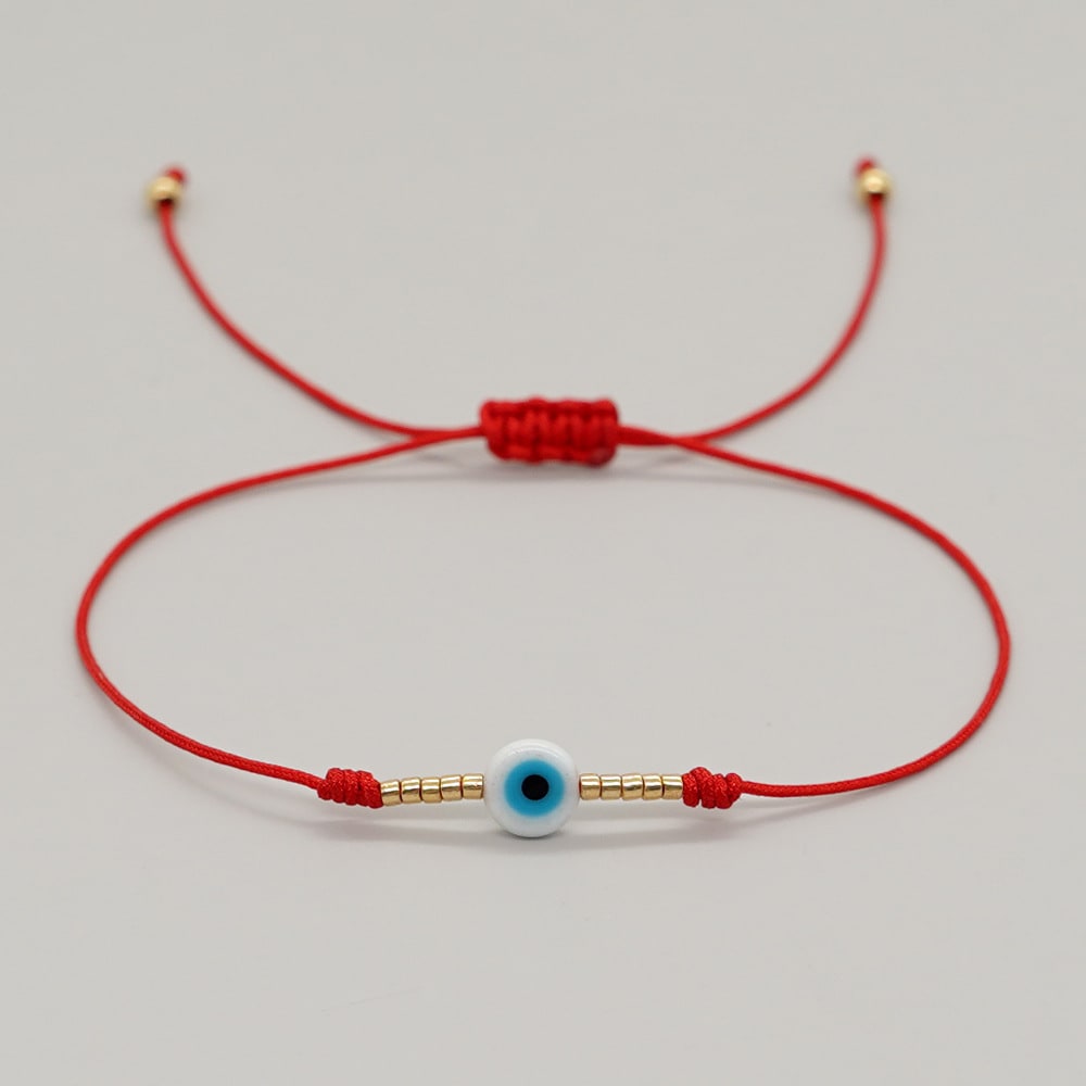 Pulsera ajustable hilito rojo ojo turco miyuki / unidad2